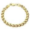 7, 5 mm 0, 25 mils (6 microns) Bracelet chaîne de blé rond plaqué or jaune 14 carats,  8 pouces tissu pour bijouxamp; poche