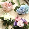 8 bouquet de fleurs de soie bouquet de mariage roses dahlias fleurs artificielles tombent vives fausse feuille fleur de mariage bouquets de mariée décoration
