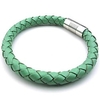 9,  bracelet manchette en cuir vert de 8 mm pour homme,  fermoir magnétique en acier inoxydable - 9 pouces