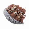 9-16 pcs Joint Midi Knuckle Empilage Anneau Pour Femmes Filles,  Ensembles De Bagues En Cristal De Bohème De Gemme Fit Taille 5 À 9 (E10pcs-or)