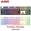 Ajazz 108 touches clavier mécanique pbt pudding keycaps rgb rétro-éclairage couvercle du bouton poussoir sublimation key cap pour cherry mx switch miniinthebox