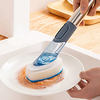 ajouter du liquide vaisselle nettoyage multifonctionnel ménage cuisine pot huileux brosse de lavage éponge brosse longue poignée brosse de nettoyage combinaison miniinthebox