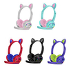 akz-k23 bluetooth 5.0 casque sans fil mignon chat oreille pliable led casque lumineux pour femmes filles casque sans fil bluetooth miniinthebox
