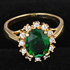 Bague Fantaisie Grosse Bague de fiançailles Femme Zircon petit diamant Solitaire Grappe Rondes Zircon Plaqué or Amour dames Luxe Bagues Tendance Bijoux Vert foncé pour Mariage Soirée Cadeau"idien