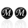 Boutons de manchettes Forme de Lettres Classique Basique Broche Bijoux Noir Argent Marron Pour"idien Festival