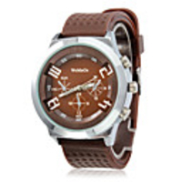 brun unisexe cadran PU bande de quartz analogique montre-bracelet