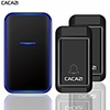 cacazi pas de batterie requise sonnette sans fil 2 boutons 1 récepteur auto-alimenté étanche LED veilleuse maison sonnette sans fil