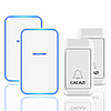 cacazi pas de batterie requise sonnette sans fil 2 boutons 2 récepteur auto-alimenté étanche LED veilleuse maison sonnette sans fil
