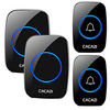 cacazi sonnette étanche sans fil 300m portée nous ue uk au plug maison intelligente sonnette de porte carillon 2 bouton 2 récepteur miniinthebox