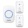cacazi étanche sans fil sonnette led lumière batterie 300 m à distance maison sans fil appel cloche eu us uk au plug 58 carillon 2 bouton 1 récepteur miniinthebox