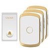Cacazi étanche sonnette sans fil auto-alimentée sans batterie LED lumière maison sonnette sans fil 1 bouton 3 récepteur