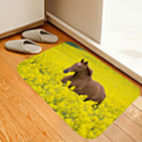 cheval colza impression numérique tapis de sol tapis de bain modernes mousse à mémoire non tissée nouveauté salle de bain