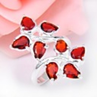 classique rouge pierre de quartz bague en argent 1pc