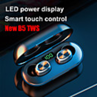 Écouteurs sans fil b5 casque tws bluetooth5.0 stéréo avec microphone avec contrôle du volume avec boîtier de charge contrôle tactile intelligent pour téléphone portable