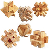 Cube en bois 3D Casse-tête Puzzle Ensemble,  IQ Casse-tête Créatif Bureau Jouets Soulage Ajouter,  TDAH,  Anxiété,  Autisme Motif Géométrique En Bois Adultes Tout Cadeau De Jouet Pour Enfant 6 Pcs miniinthebox