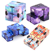 cube infini 2 pièces fidget cube jouet stress anxiété soulagement pour adultes et enfants casse-tête magique à main flip cube fidget doigt jouets cube pour ajouter adhd tuer le temps galaxie espace miniinthebox