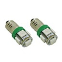 E10 1W 5X5050 SMD Green Lights ampoule LED pour le bricolage (DC 12V,  2-Pack)