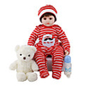 FeelWind 16 pouce 24 pouce Poupées Reborn Jouet pour Bébé Nourrisson Reborn Toddler Doll Bébés Fille Cadeau Mignon Adorable Interaction parent-enfant Clous scellés et scellés Membres en silicone