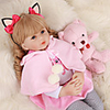 FeelWind 24 pouce Poupées Reborn Jouet pour Bébé Nourrisson Reborn Toddler Doll Bébés Fille Cadeau Mignon Adorable Interaction parent-enfant Clous scellés et scellés Membres en silicone 3/4 et
