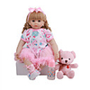 FeelWind 24 pouce Poupées Reborn Jouet pour Bébé Nourrisson Reborn Toddler Doll Bébés Fille Cadeau Mignon Adorable Interaction parent-enfant Clous scellés et scellés Membres en silicone 3/4 et