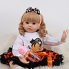 FeelWind 24 pouce Poupées Reborn Jouet pour Bébé Nourrisson Reborn Toddler Doll Bébés Fille Cadeau Mignon Adorable Interaction parent-enfant Clous scellés et scellés Membres en silicone 3/4 et
