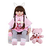 FeelWind 24 pouce Poupées Reborn Jouet pour Bébé Nourrisson Reborn Toddler Doll Bébés Fille Cadeau Mignon Adorable Interaction parent-enfant Clous scellés et scellés Membres en silicone 3/4 et