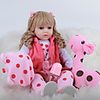FeelWind 24 pouce Poupées Reborn Jouet pour Bébé Nourrisson Reborn Toddler Doll Bébés Fille Cadeau Mignon Adorable Interaction parent-enfant Clous scellés et scellés Membres en silicone 3/4 et
