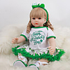 FeelWind 24 pouce Poupées Reborn Jouet pour Bébé Nourrisson Reborn Toddler Doll Bébés Fille Cadeau Mignon Adorable Interaction parent-enfant Clous scellés et scellés Membres en silicone 3/4 et