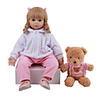 FeelWind 24 pouce Poupées Reborn Jouet pour Bébé Nourrisson Reborn Toddler Doll Bébés Fille Cadeau Mignon Adorable Interaction parent-enfant Clous scellés et scellés Membres en silicone 3/4 et