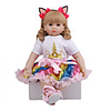 FeelWind 24 pouce Poupées Reborn Jouet pour Bébé Nourrisson Reborn Toddler Doll Bébés Fille Cadeau Mignon Adorable Interaction parent-enfant Clous scellés et scellés Membres en silicone 3/4 et