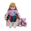 FeelWind 24 pouce Poupées Reborn Jouet pour Bébé Nourrisson Reborn Toddler Doll Bébés Fille Cadeau Mignon Adorable Interaction parent-enfant Clous scellés et scellés Membres en silicone 3/4 et