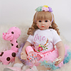 FeelWind 24 pouce Poupées Reborn Jouet pour Bébé Nourrisson Reborn Toddler Doll Bébés Fille Cadeau Mignon Adorable Interaction parent-enfant Clous scellés et scellés Membres en silicone 3/4 et
