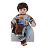 FeelWind 24 pouce Poupées Reborn Jouet pour Bébé Nourrisson Reborn Toddler Doll Bébés Garçon Cadeau Mignon Adorable Interaction parent-enfant Clous scellés et scellés Membres en silicone 3/4 et