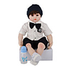 FeelWind 24 pouce Poupées Reborn Jouet pour Bébé Nourrisson Reborn Toddler Doll Bébés Garçon Cadeau Mignon Adorable Interaction parent-enfant Clous scellés et scellés Membres en silicone 3/4 et