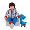FeelWind 24 pouce Poupées Reborn Jouet pour Bébé Nourrisson Reborn Toddler Doll Bébés Garçon Cadeau Mignon Adorable Interaction parent-enfant Clous scellés et scellés Membres en silicone 3/4 et