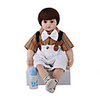 FeelWind 24 pouce Poupées Reborn Jouet pour Bébé Nourrisson Reborn Toddler Doll Bébés Garçon Cadeau Mignon Adorable Interaction parent-enfant Clous scellés et scellés Membres en silicone 3/4 et