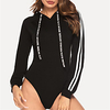 Femme Le maillot de corps Imprimer Rayé Capuche basique Plein Air Décontractée Standard Manches Longues Noir S M L Printemps miniinthebox