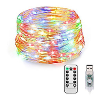 guirlandes lumineuses brancher 8 modes 20m 200 led guirlandes usb avec adaptateur minuterie à distance lumières décoratives étanches pour chambre patio noël fête de mariage dortoir intérieur extérieur miniinthebox