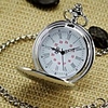 Homme Montre Gousset de Poche Montre Pendentif Quartz Chiffre romain Rétro Vintage Analogique Argent / Un ans / SODA AG4