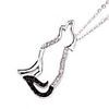 i la forme et micro loup de freewomen pavé S925 pendentif en argent (y compris collier) 1 pc