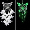 inde dream catcher grande tenture murale à la main pour chambre à coucher - ornement de plume suspendu attrape-rêves lumineux miniinthebox