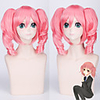 Inu x Boku SS Roromiya Karuta Perruques de Cosplay Femme Avec 2 queues de cheval 16 pouce Fibre résistante à la chaleur Bouclé Rose Adolescent Adulte Perruque Anime