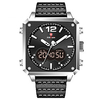 KADEMAN Homme Montre de Sport Digitale Numérique Tonneau Classique Etanche Analogique - Digitale Numérique Dorée rose Noir / Argent Noir / jaune. / Deux ans / Cuir miniinthebox