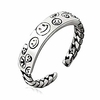 kelistom argent sourire visage anneau ouvert pour femmes hommes réglable large anneau de déclaration souriante bijoux de fête de mode (smile-1) miniinthebox