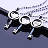 Key amour cadeau personnalisé en forme de bijoux en acier inoxydable gravé Collier avec chaîne 60cm