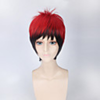 Kuroko no Basket Kagami Taiga Perruques de Cosplay Homme Coupe Dégradée 12 pouce Fibre résistante à la chaleur Bouclé deux tons Adolescent Perruque Anime