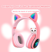 L400 led flash mignon chat oreilles casque avec microphone bluetooth écouteur over-ear sans fil musique gaming player over-ear casque sans fil miniinthebox