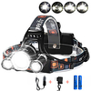 Lampes Frontales Phare Avant de Moto 3000 lm LED 3 Émetteurs 4.0 Mode d