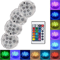 Lampes submersibles sous-marine led lumière intérieure extérieure étanche bougies mini lampe de vase de piscine avec télécommande miniinthebox