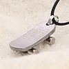 Lettrage de mode (planche à roulettes) collier pendentif en cuir noir (1 PC)
